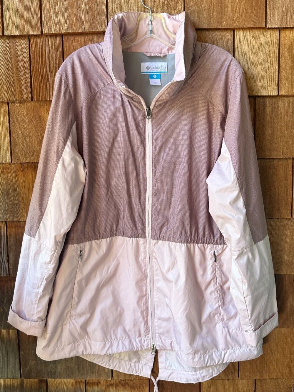 EUC Columbia Pink Zip Front Lightweight Stand Collar Jacket in Women's X-Large